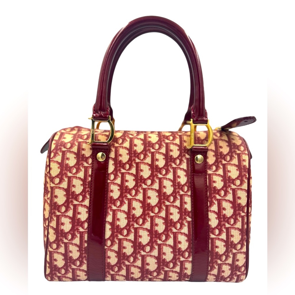 Christian dior red boston bag